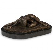 SIGNED FEMALE NUDE BRONZE SCUL