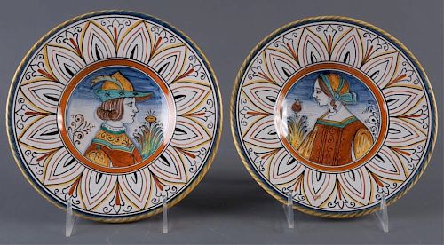 SIGNED FIDIA ITALY DERUTA PLATES,