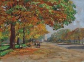 SIGNED FRENCH AUTUMN PARK LAND