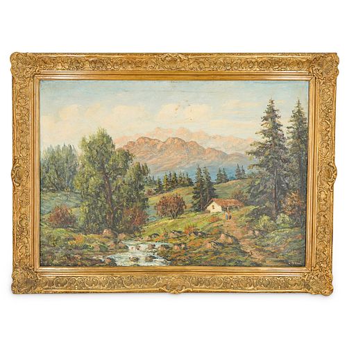 SIGNED FRENCH LANDSCAPE OIL
