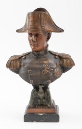 SIGNED FRENCH SPELTER BUST OF