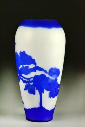 Signed Galle Art Glass VaseCut