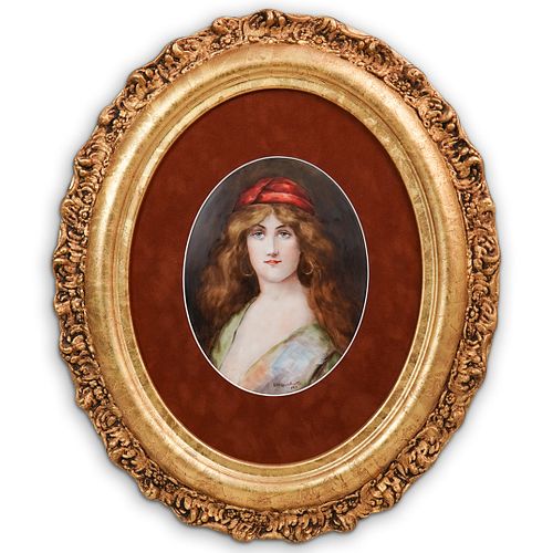 SIGNED GERMAN PAINTED PORCELAIN