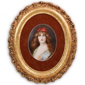 SIGNED GERMAN PAINTED PORCELAI