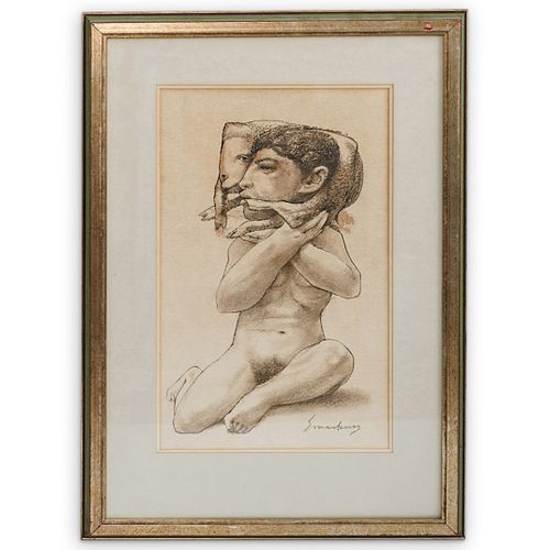 SIGNED GOOD SHEPHERD ETCHING ON