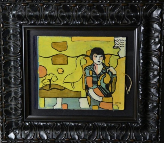 SIGNED GUSTAVE KLIMT GOUACHE ON