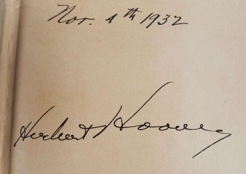 SIGNED HERBERT HOOVER BOOKSigned by