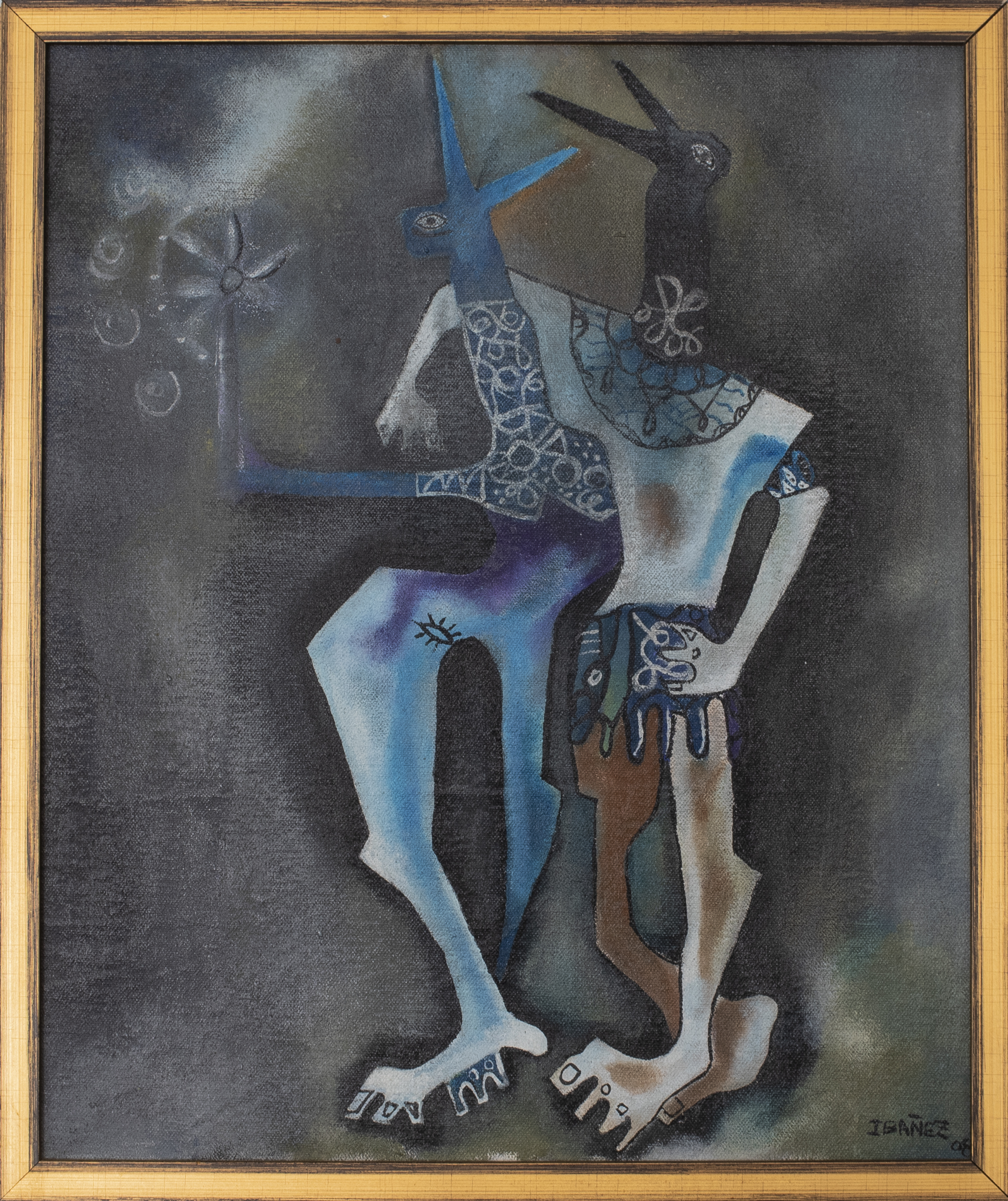 SIGNED IBA?EZ LATIN SCHOOL OIL ON