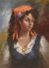SIGNED ITALIAN PAINTING PORTRA