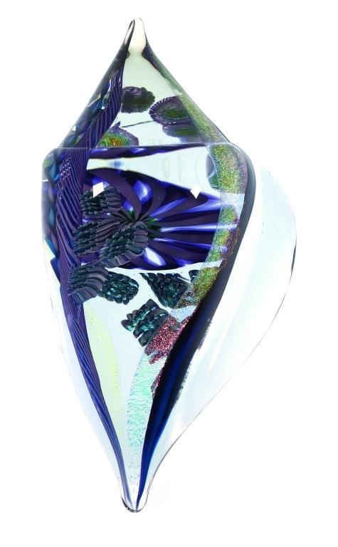 SIGNED JAMES NOWAK ART GLASS SEA