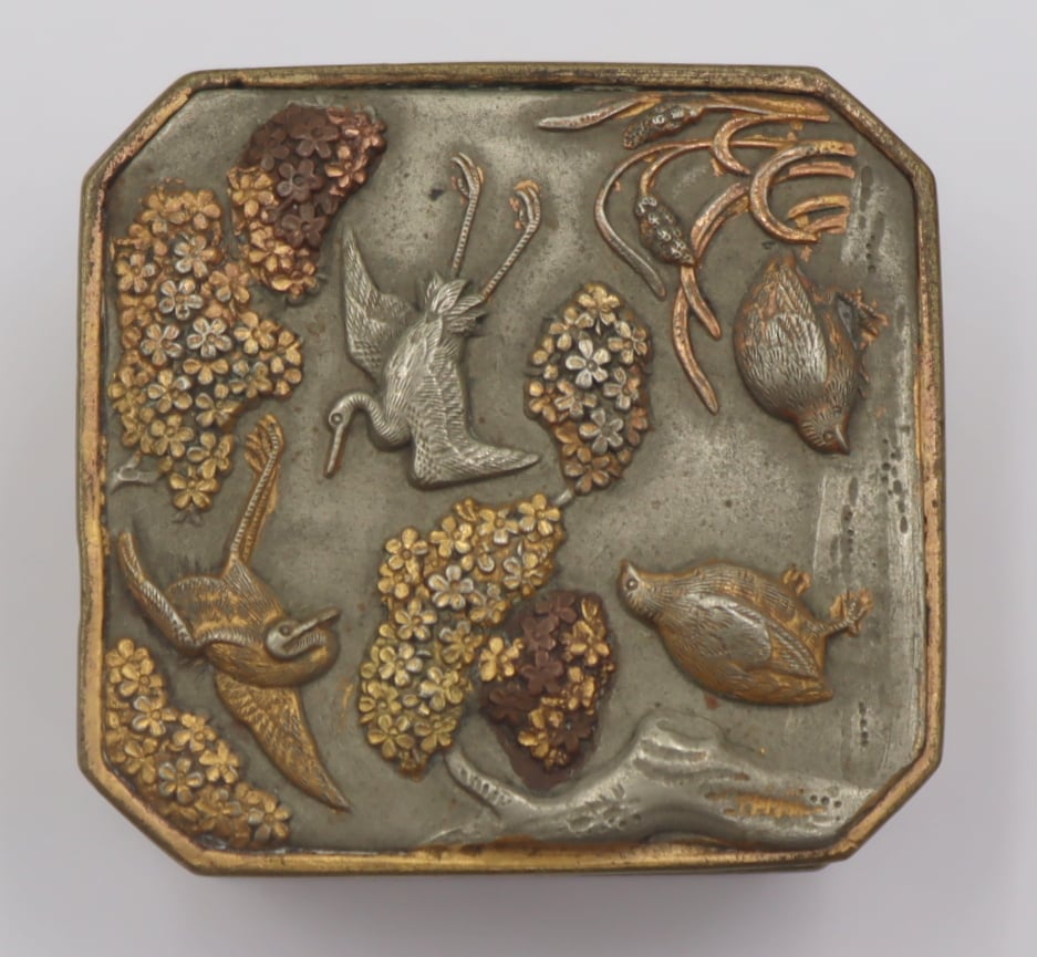 SIGNED JAPANESE MEIJI MIXED METAL