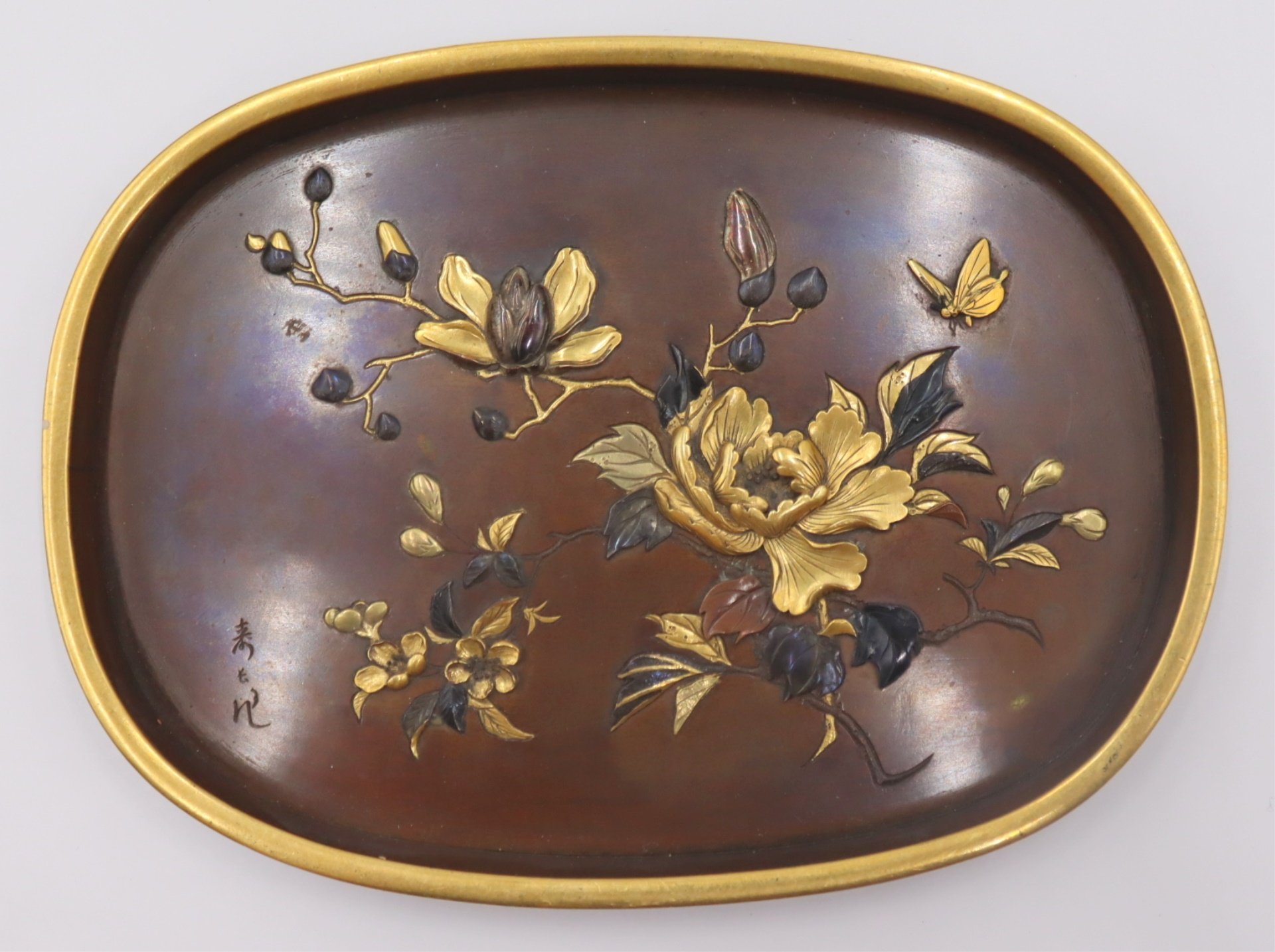 SIGNED JAPANESE MEIJI MIXED METAL