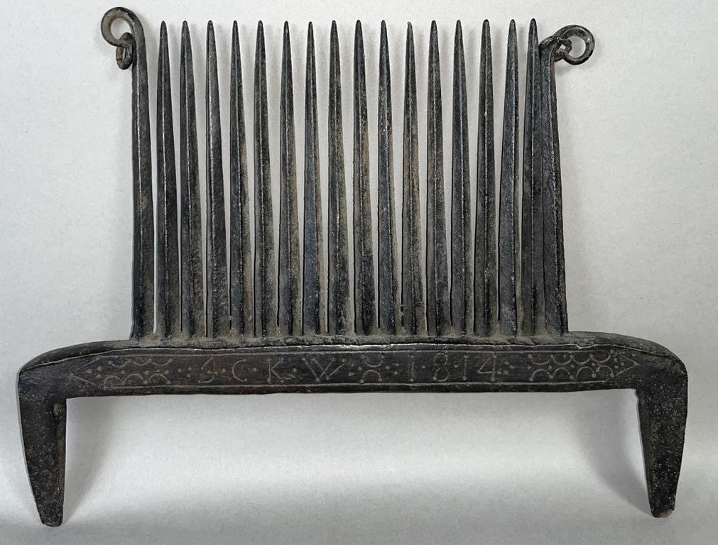 SIGNED "J.C.K.W." WROUGHT IRON FLAX