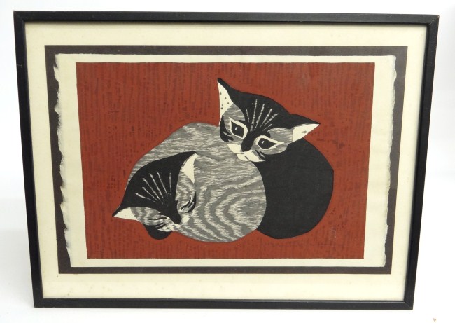 Signed ''Kaoru Kawana'' woodblock