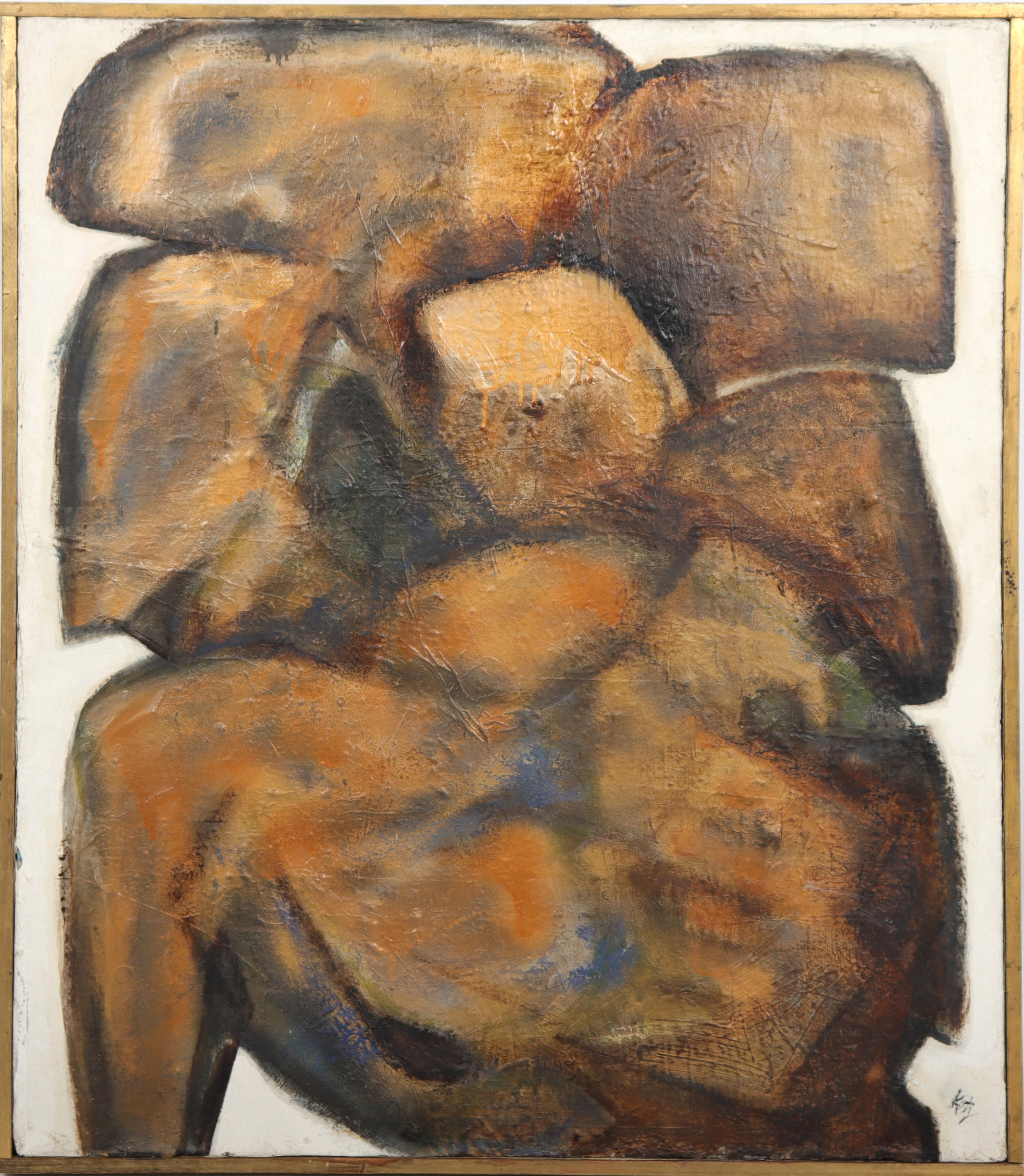 SIGNED KATZ "GOLDEN TORSO" ABSTRACT