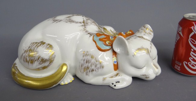 Signed ''KPM'' porcelain cat.