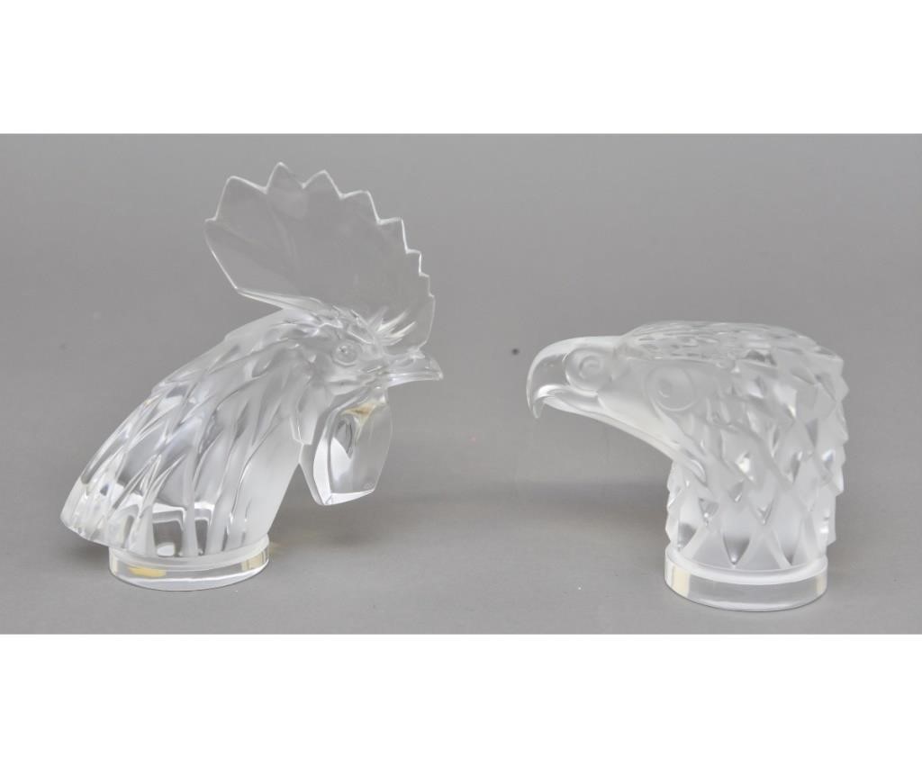 Signed Lalique rooster head hood