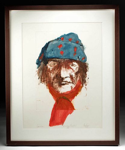 SIGNED LEONARD BASKIN MONOTYPE -