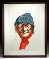 SIGNED LEONARD BASKIN MONOTYPE