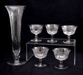 SIGNED LIBBY CUT GLASS VASE AN