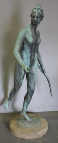 Signed Life Size Female Bronze