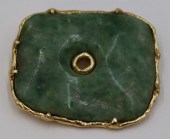 SIGNED LORE 18KT GOLD AND JADE