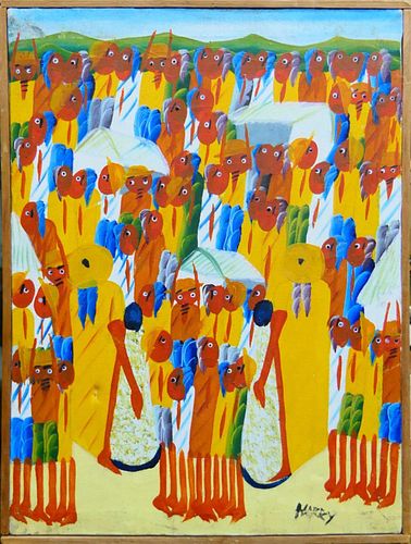 SIGNED MARKY HAITIAN OIL PAINTING