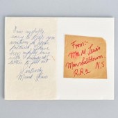 SIGNED MAUD LEWIS LETTERA lett