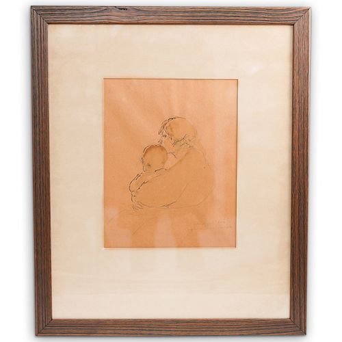 SIGNED MAX WEBER WATERCOLOR & INK