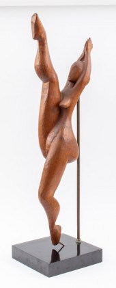 SIGNED MCM STYLE WOOD NUDE FEM