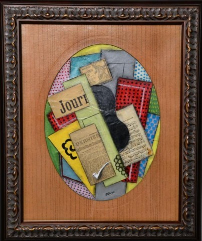 SIGNED METZINGER COLLAGE GOUACHE