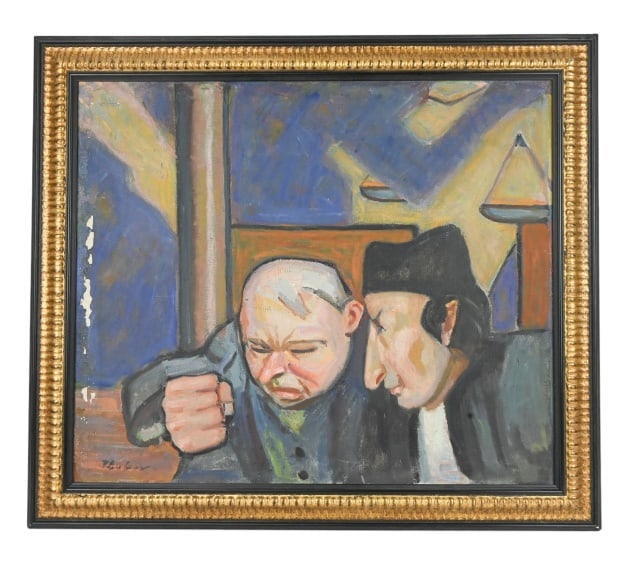 SIGNED MID C SOCIAL REALISM OIL