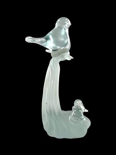 SIGNED MIREAU ART GLASS "KISSING