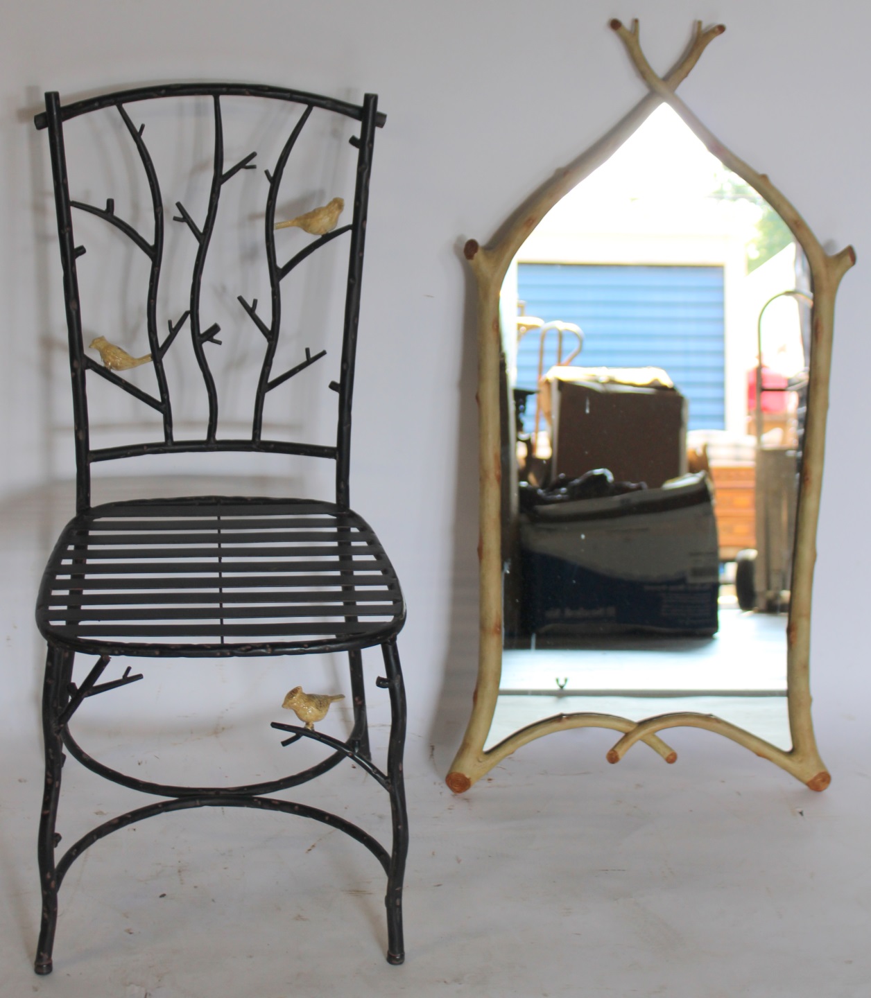 SIGNED MIRROR TOGETHER WITH AN IRON