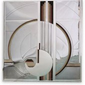 SIGNED MODERNIST 3-D CHROME WA