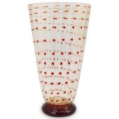 SIGNED MURANO GLASS VASEDESCRI