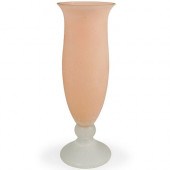 SIGNED MURANO SCAVO GLASS VASE