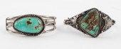 SIGNED NAVAJO STERLING TURQUOI