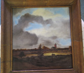 SIGNED OIL ON BOARD OF HAUNTIN