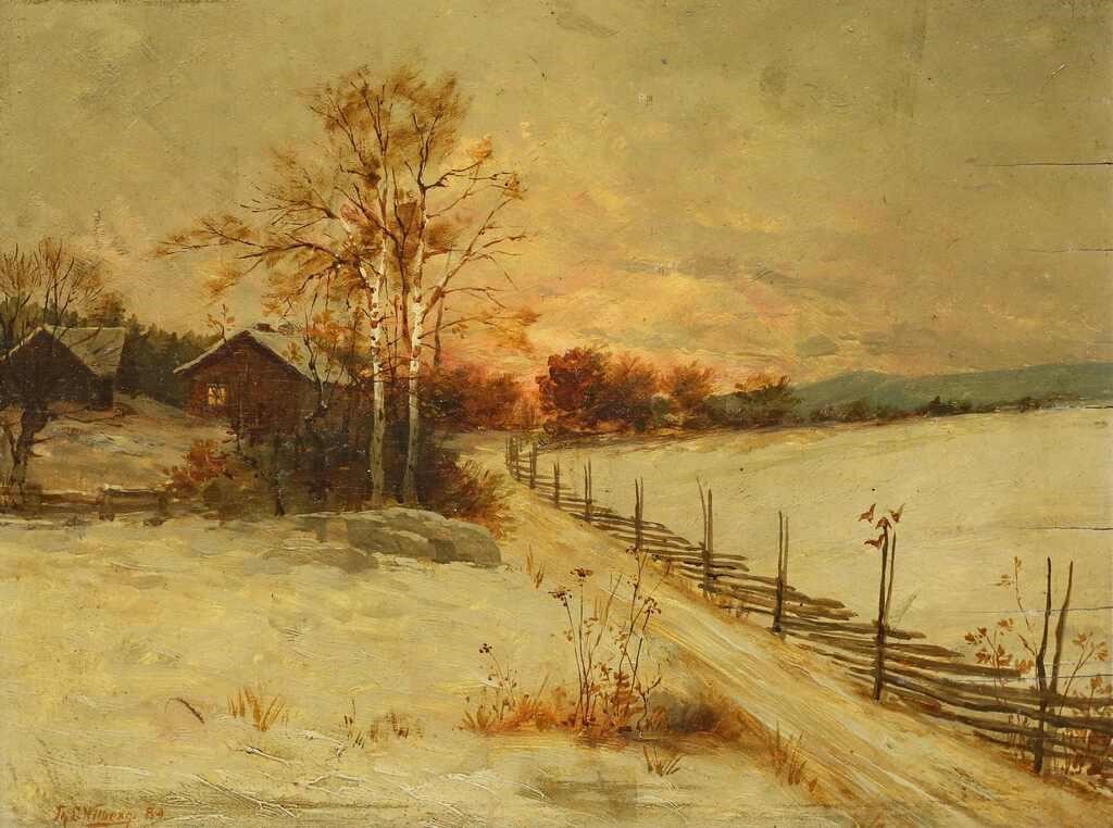 SIGNED OIL ON BOARD WINTER