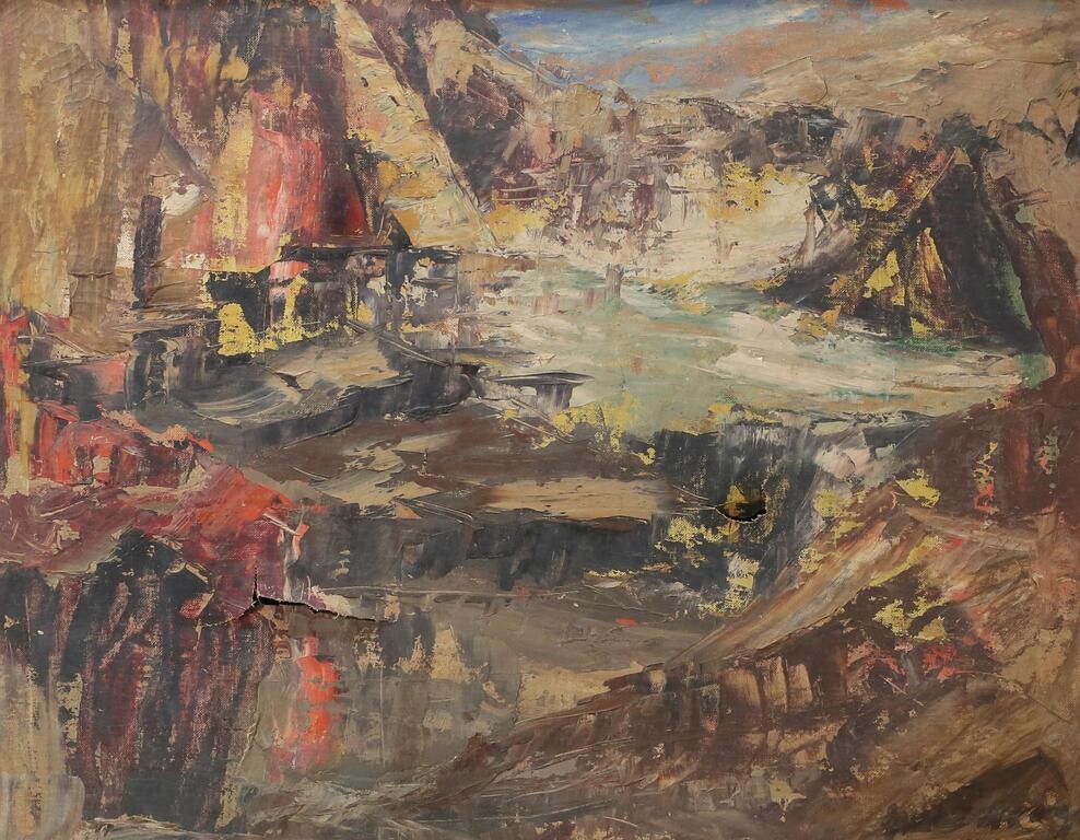 SIGNED OIL ON CANVAS ABSTRACTOil on