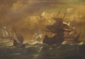 SIGNED OIL ON CANVAS MARINE PA