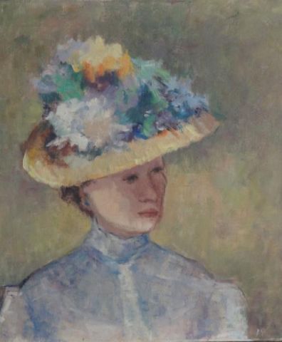 Signed Oil on Canvas of Woman in