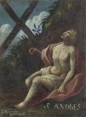 SIGNED OIL ON TIN RETABLO, SAN