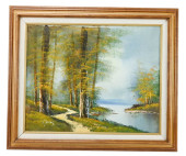 SIGNED OIL PAINTING PATH IN FO