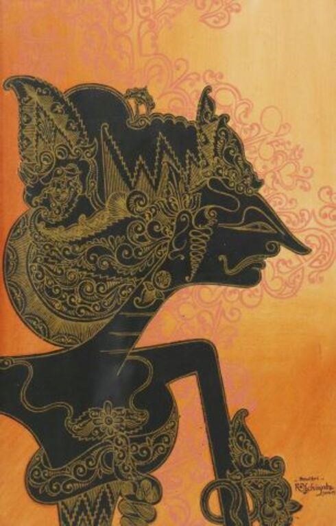 SIGNED PAINTING OF AN INDONESIAN