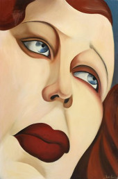 SIGNED PAINTING ON METAL PLATE