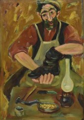 SIGNED PAINTING, THE COBBLER,