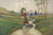 SIGNED PAOLETTI OIL ON BOARD W