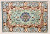 SIGNED PERSIAN TABRIZ SILK AND